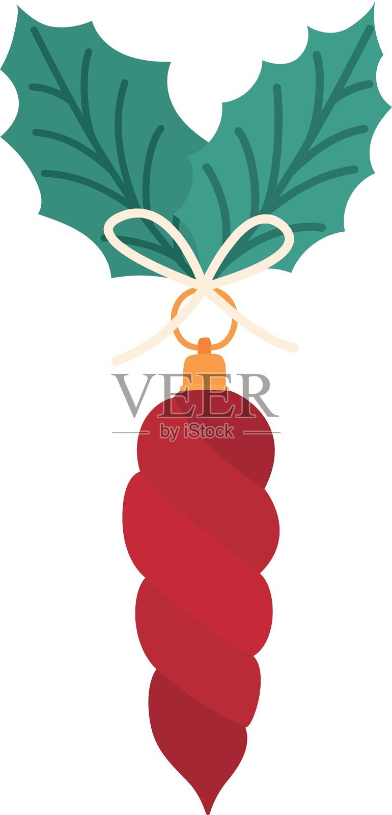 手绘插画圣诞节点缀挂件彩球装饰元素设计元素图片