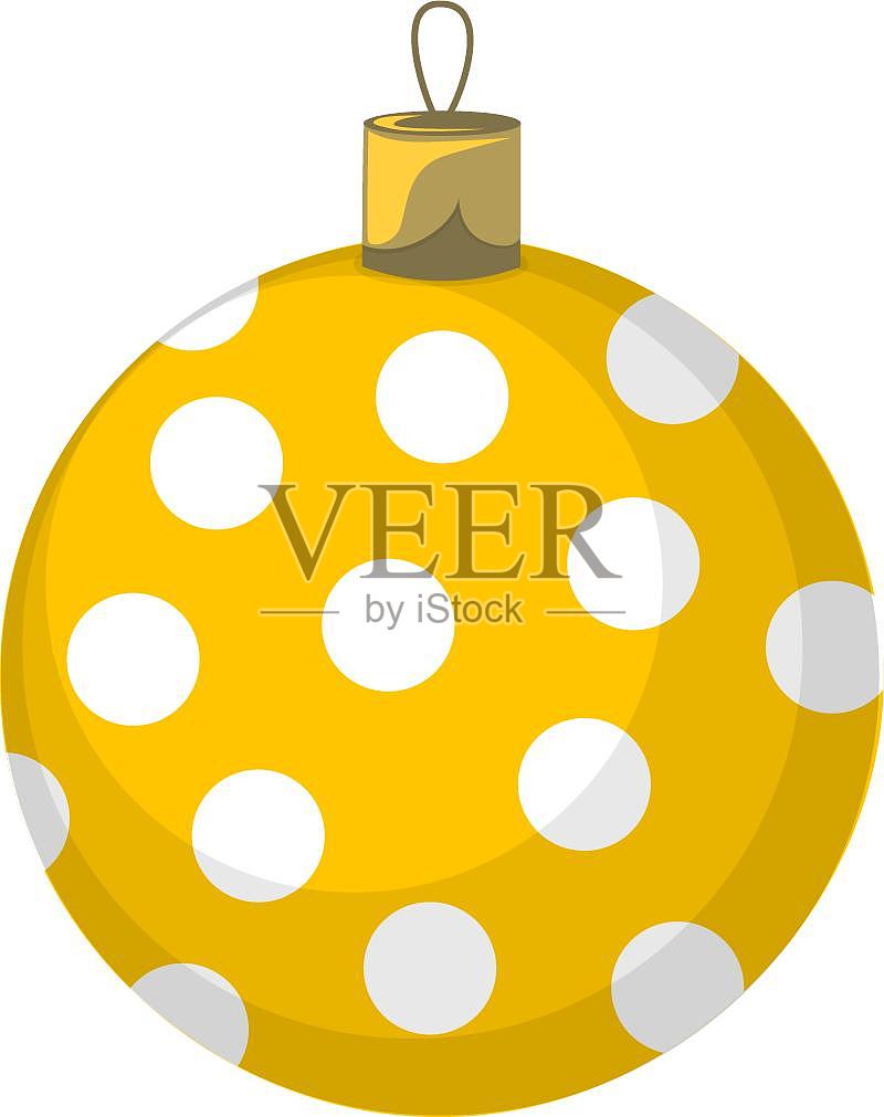 圣诞节波点黄色挂饰铃铛挂铃装饰卡通扁平元素设计元素图片