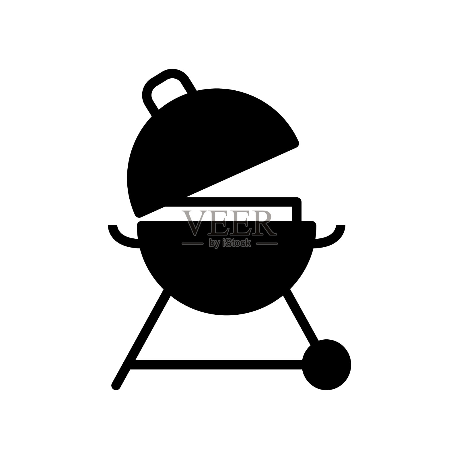 烧烤架图标BBQ标志上孤立的白色插画图片素材_ID:393897490-Veer图库