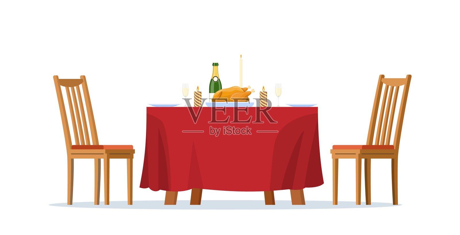 圣诞家庭餐桌设计元素图片