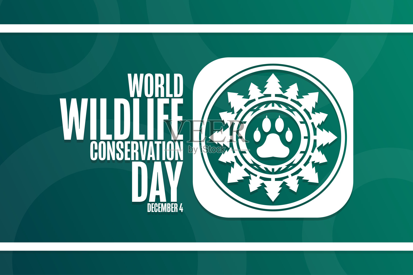 世界野生动物保护日。12月4日。节日的概念。模板背景，旗帜，卡片，海报与文字题词。向量EPS10插图。插画图片素材
