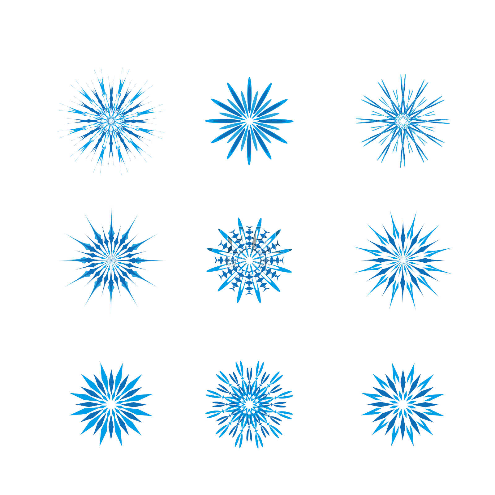 蓝色雪花元素设计元素图片