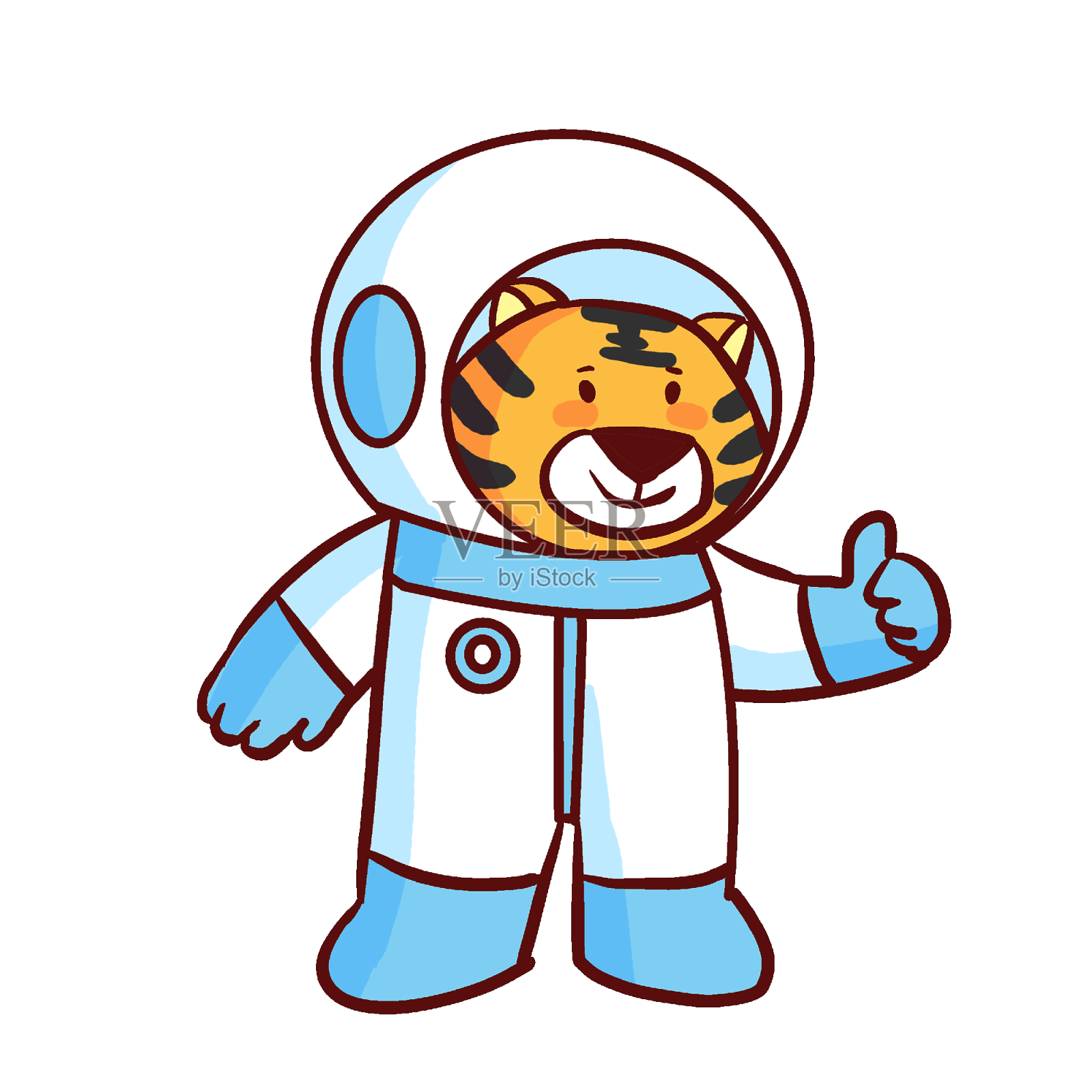 虎年宇航员老虎设计元素图片
