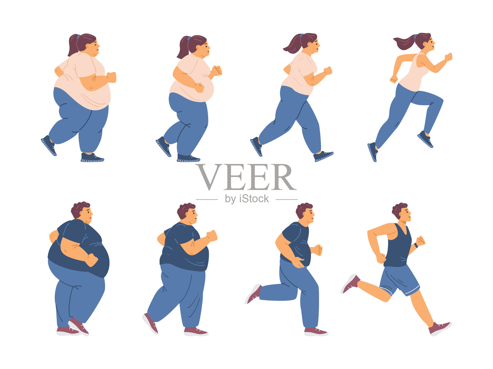 胖女人做运动插图