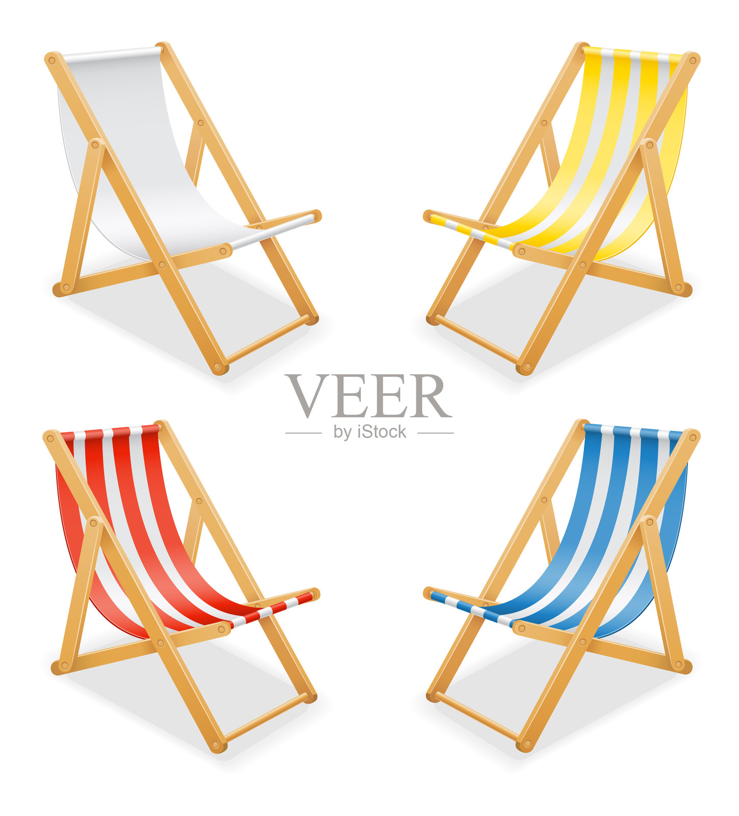 度假和旅行的概念。沙滩伞，沙滩椅插画图片素材_ID:317300758-Veer图库