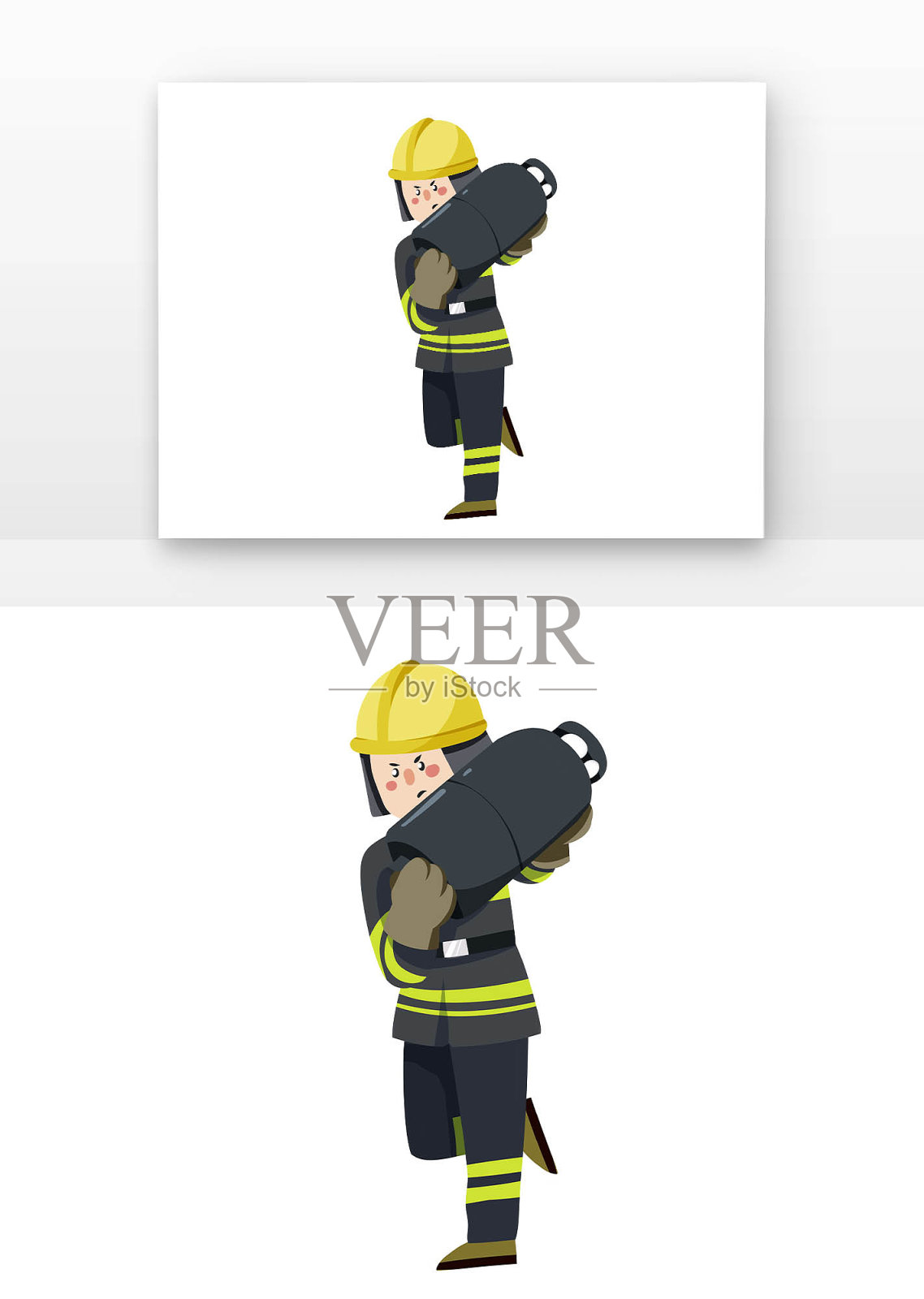 卡通消防员人物设计元素图片