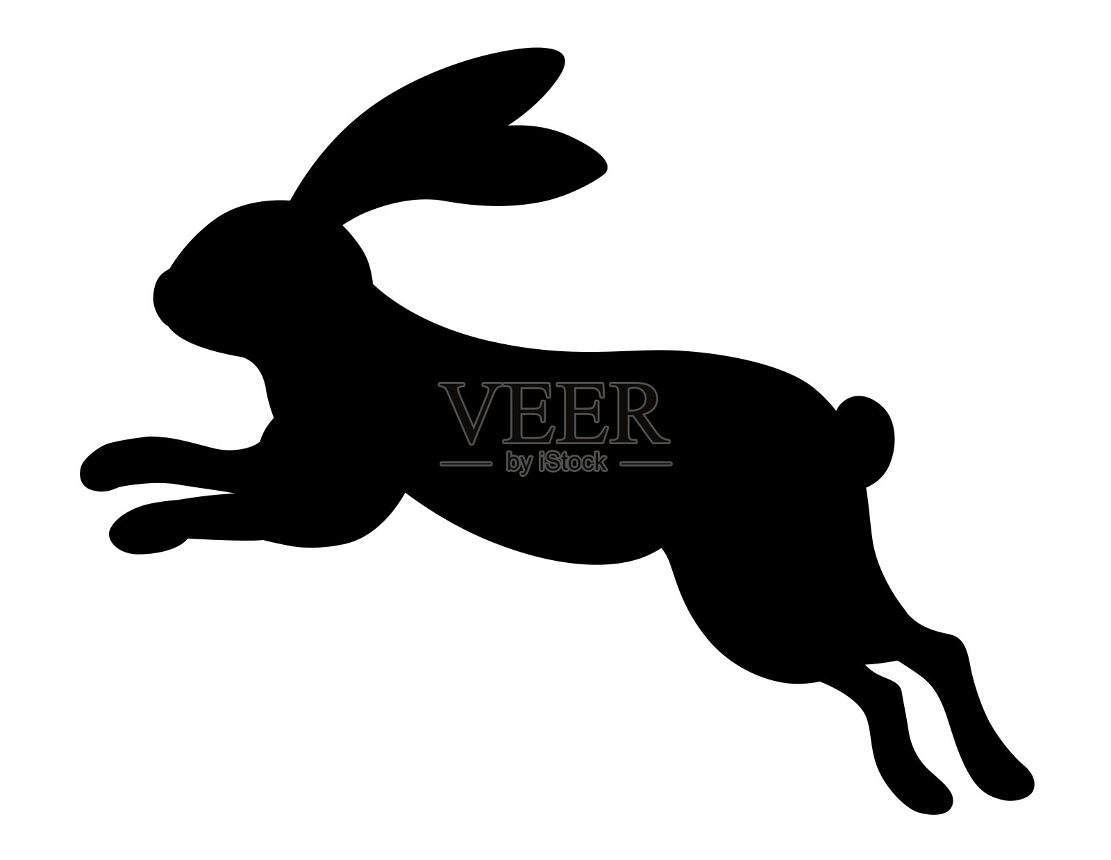 可爱的兔子动物跳跃图标插画图片素材_ID:379629402-Veer图库