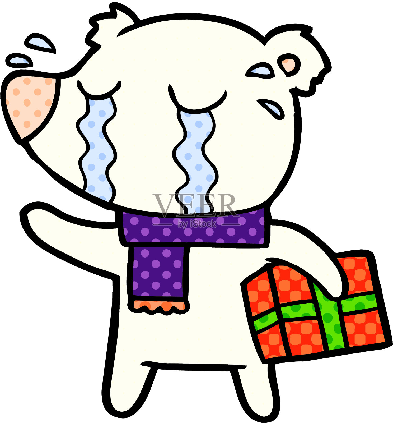一只哭泣的卡通熊在跳悲伤的舞 向量例证. 插画 包括有 徒手画, 贴纸, 标签, 不快乐, 例证, 艺术 - 151138122