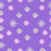 可爱的无缝图案上的紫色背景与美丽和精致的花朵。纹理剪贴簿，包装纸，邀请函。矢量插图。插画图片