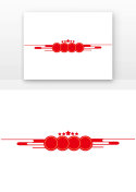 红色国风国庆圆形文字框云纹分割线元素元素符号图片