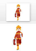 救援救火消防员人物元素符号图片