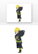 卡通消防员人物元素符号图片