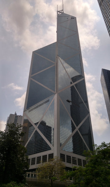 中国银行中国建筑银行大厦办公大楼香港的天际线