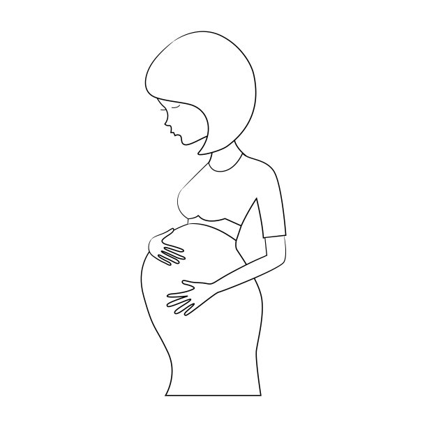 大肚子孕妇简笔画可爱图片