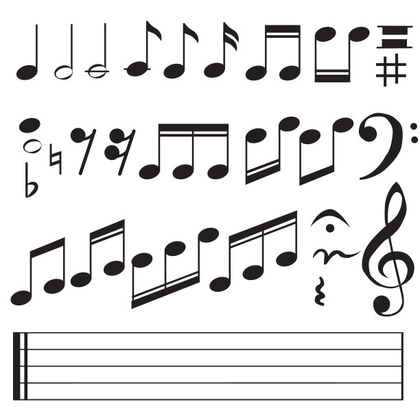 音乐符号剪纸图片