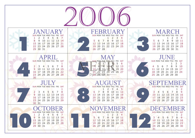 2006年,日历,九月,时间,十月